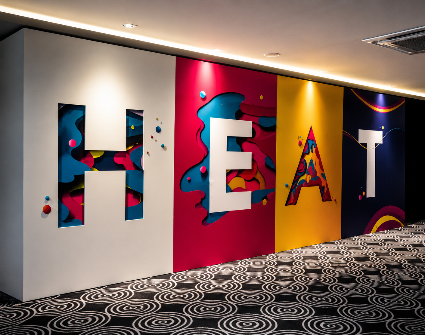 Mural corporativo de gran formato instalado por Publisual Print en recepción de oficina